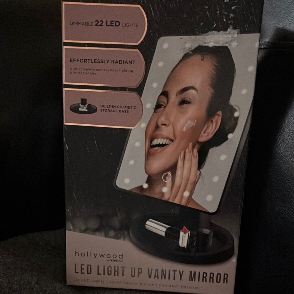 Hollywood Vanity Mirror with LED Lights - Black